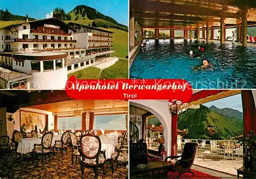 AK / Ansichtskarte Berwang Tirol Alpenhotel Berwangerhof Hallenbad Gastraum Terrasse Kat. Berwang