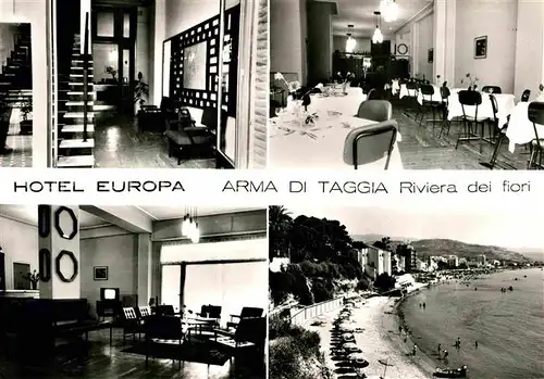 AK / Ansichtskarte Arma di Taggia Hotel Europa Gastraeume Strand Kat. San Remo