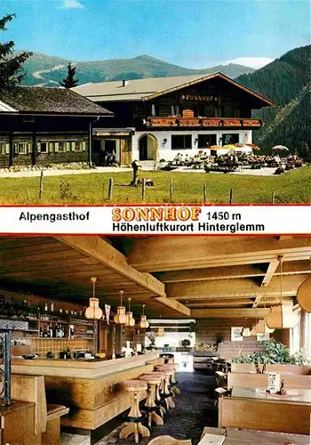 AK / Ansichtskarte Hinterglemm Saalbach Alpengasthof Sonnhof Gastraum Bar