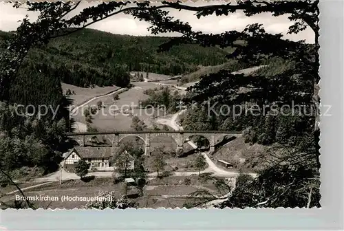 AK / Ansichtskarte Bromskirchen Gasthof Pension Schoenblick Landschaftspanorama Bruecke Luftkurort Kat. Bromskirchen