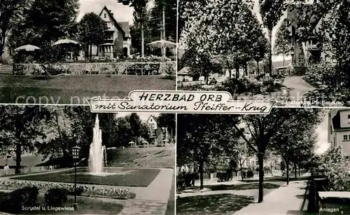 AK / Ansichtskarte Bad Orb Sanatorium Pfeiffer Krug Sprudel Liegewiese  Kat. Bad Orb