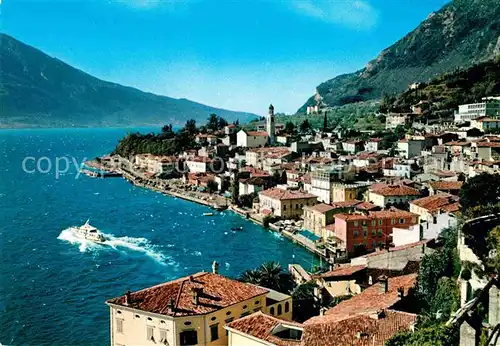 AK / Ansichtskarte Limone del Garda Panorama Schiff