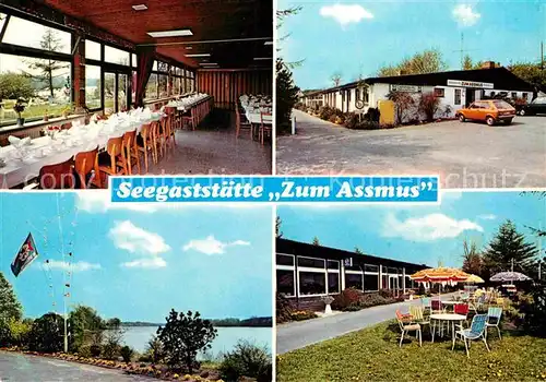 AK / Ansichtskarte Warder Segeberg Seegaststaette Zum Assmus Speisesaal Terrasse Kat. Rohlstorf