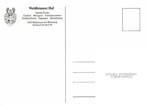 AK / Ansichtskarte Waldbrunn Wuerzburg Gasthof Waldbrunner Hof Gastraeume Kat. Waldbrunn