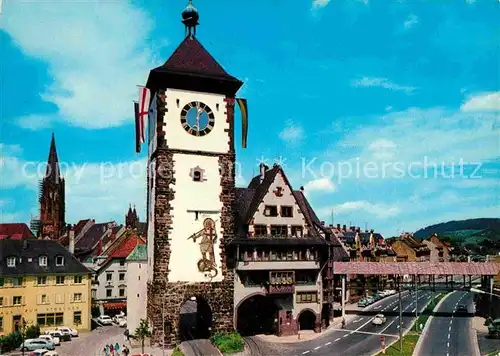 AK / Ansichtskarte Freiburg Breisgau Schwabentor Schwabentorsteg Kat. Freiburg im Breisgau