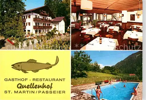 AK / Ansichtskarte St Martin Passeier Gasthof Restaurant Quellenhof Gastraum Schwimmbad