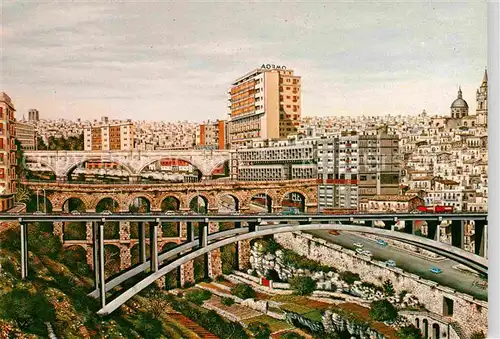 AK / Ansichtskarte Ragusa Sizilien I tre ponti con panorama da un dipinto di Giorgio Cavalieri