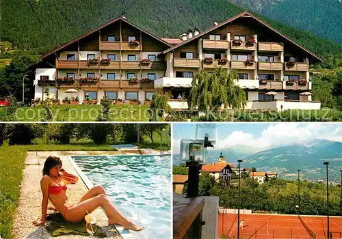 AK / Ansichtskarte Dorf Tirol Hotel Ruipacherhof Schwimmbad Tennisplatz Kat. Tirolo