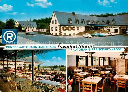 AK / Ansichtskarte Reinhardshain Bundesautobahn Rasthaus Restaurant Terrasse Kat. Gruenberg
