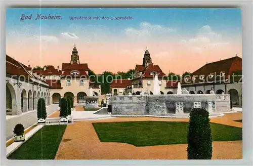 AK / Ansichtskarte Bad Nauheim Sprudelhof mit den 3 Sprudeln Kat. Bad Nauheim
