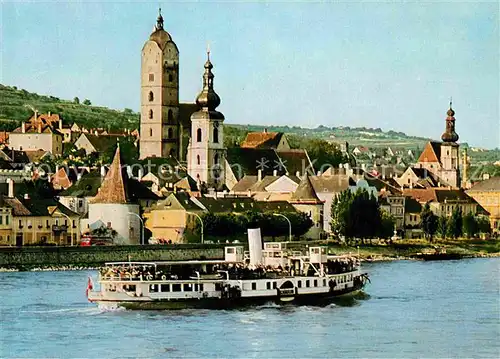 AK / Ansichtskarte Stein Donau Faehrschiff Kirche  Kat. Krems an der Donau