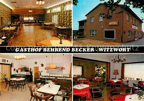 AK / Ansichtskarte Witzwort Gasthof Behrend Becker ADAC Hotel Gastraeume Kat. Witzwort