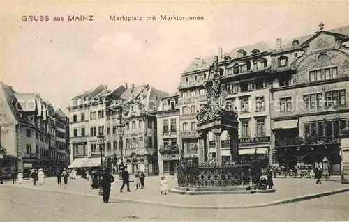 AK / Ansichtskarte Mainz Rhein Marktplatz mit Marktbrunnen