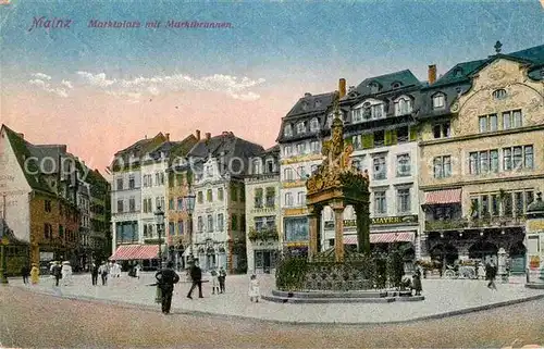 AK / Ansichtskarte Mainz Rhein Marktplatz mit Marktbrunnen