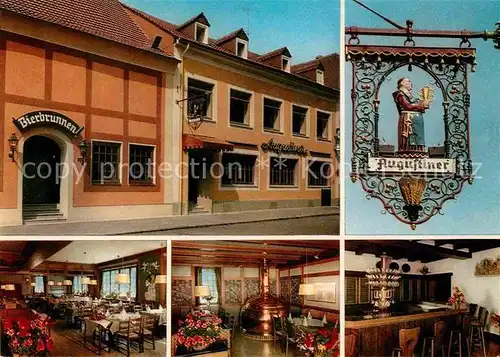 AK / Ansichtskarte Landau Pfalz Restaurant und Bierbrunnen Augustiner Kat. Landau in der Pfalz