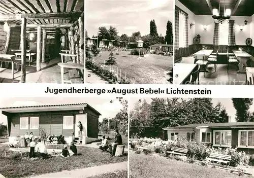 AK / Ansichtskarte Lichtenstein Hohenstein Ernstthal Jugendherberge August Bebel Bergstollen Bungalows Bauernstube Aufenthaltsraeume Kat. Hohenstein Ernstthal