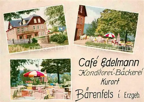 AK / Ansichtskarte Baerenfels Erzgebirge Cafe Edelmann Gartenterrasse Kat. Altenberg