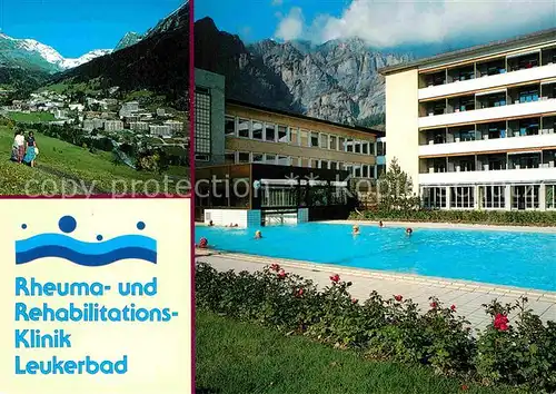 AK / Ansichtskarte Leukerbad Rheuma und Rehabilitations Klinik Thermalschwimmbad Alpen Kat. Loeche les Bains