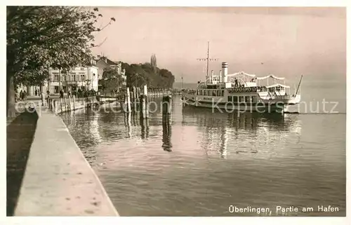 AK / Ansichtskarte Dampfer Seitenrad Mainau ueberlingen Hafen  Kat. Schiffe