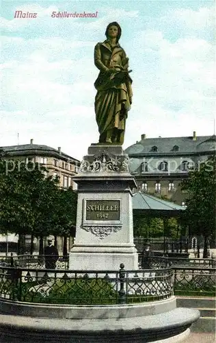 AK / Ansichtskarte Mainz Rhein Schillerdenkmal