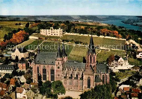 AK / Ansichtskarte Oppenheim Katharinenkirche Fliegeraufnahme Kat. Oppenheim Rhein