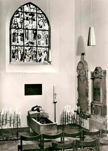 AK / Ansichtskarte Woerrstadt Auferstehungsschiff mit Sarkophagteilen Kirchenfenster Ev Laurentius Kirche Kat. Woerrstadt