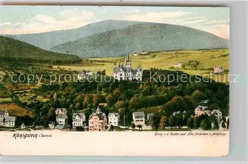 AK / Ansichtskarte Koenigstein Taunus Blick von der Ruine auf Villa Andrea und Altkoenig Kat. Koenigstein im Taunus