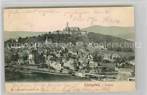 AK / Ansichtskarte Koenigstein Taunus Gesamtansicht mit Burgruine Kat. Koenigstein im Taunus