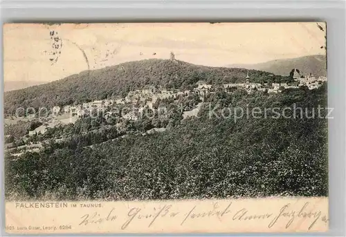 AK / Ansichtskarte Falkenstein Taunus Panorama Blick zur Burgruine Kat. Koenigstein im Taunus