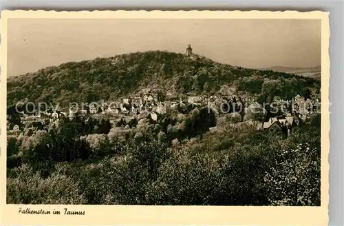 AK / Ansichtskarte Falkenstein Taunus Panorama mit Blick zur Burgruine Kat. Koenigstein im Taunus