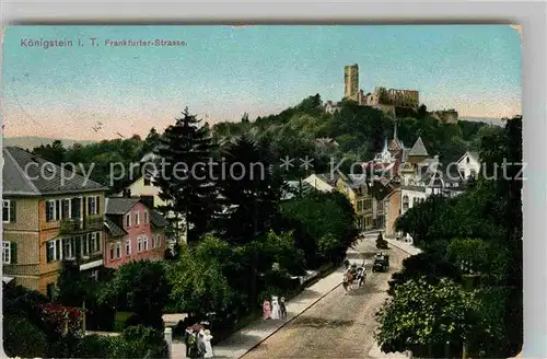 AK / Ansichtskarte Koenigstein Taunus Teilansicht mit Burgruine Frankfurter Strasse Kat. Koenigstein im Taunus