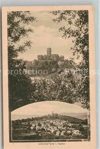 AK / Ansichtskarte Koenigstein Taunus Panorama Blick zur Burgruine Kat. Koenigstein im Taunus