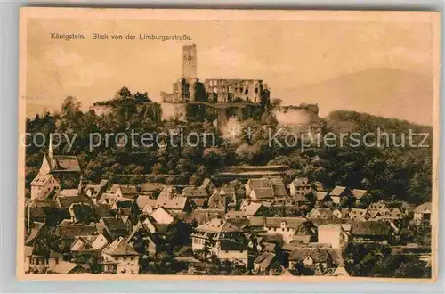 AK / Ansichtskarte Koenigstein Taunus Blick von der Limburgerstrasse Burgruine Kat. Koenigstein im Taunus