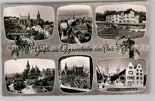 AK / Ansichtskarte Oppenheim St Katharinenkirche Ruine Landskrone Rathaus Bromsilber Kat. Oppenheim Rhein