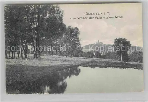 AK / Ansichtskarte Koenigstein Taunus vom Weiher der Falkensteiner Muehle Kat. Koenigstein im Taunus