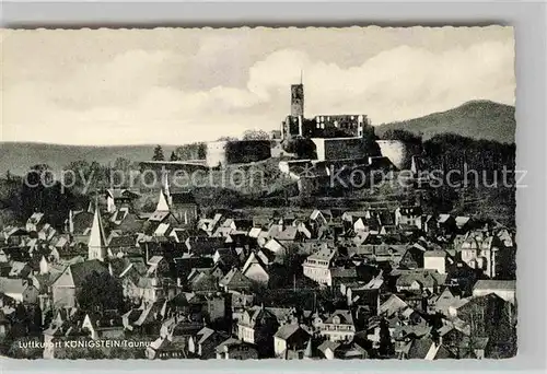 AK / Ansichtskarte Koenigstein Taunus Teilansicht Luftkurort mit Burgruine Kat. Koenigstein im Taunus