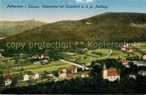 AK / Ansichtskarte Falkenstein Taunus Villenviertel Turmblick grosser Feldberg Kat. Koenigstein im Taunus