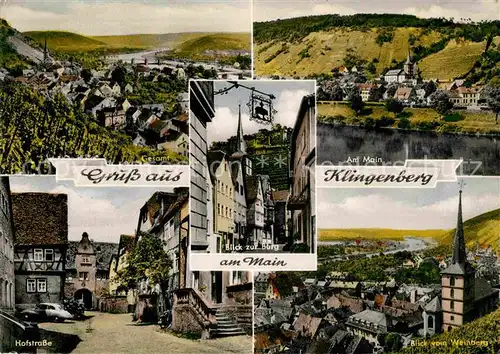 AK / Ansichtskarte Klingenberg Main Panorama Mainpartie Hofstrasse Blick vom Weinberg Burg Kat. Klingenberg a.Main