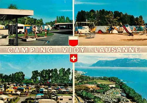 AK / Ansichtskarte Lausanne VD Camping Details Fliegeraufnahme Kat. Lausanne