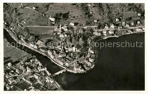 AK / Ansichtskarte Ponte Tresa Lago di Lugano Fliegeraufnahme
