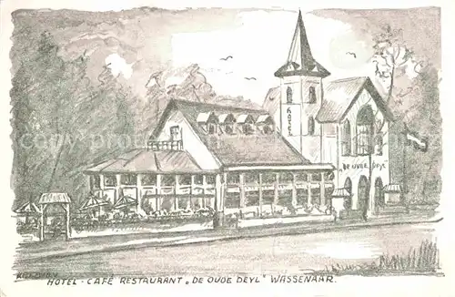 AK / Ansichtskarte Wassenaar Hotel Restaurant De Oude Deyl Illustration Kat. Niederlande