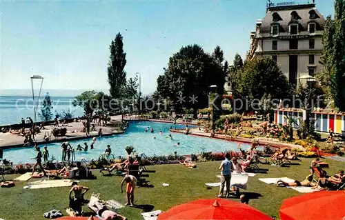 AK / Ansichtskarte Montreux VD La Piscine du Casino et l Hotel Eden Kat. Montreux