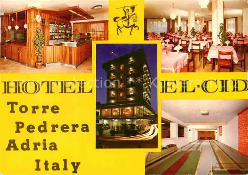 AK / Ansichtskarte Torre Pedrera Hotel El Cid Bar Speisesaal Kegelbahn Kat. Rimini