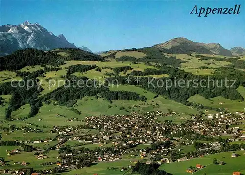 AK / Ansichtskarte Appenzell IR Fliegeraufnahme mit Saentis Kat. Appenzell