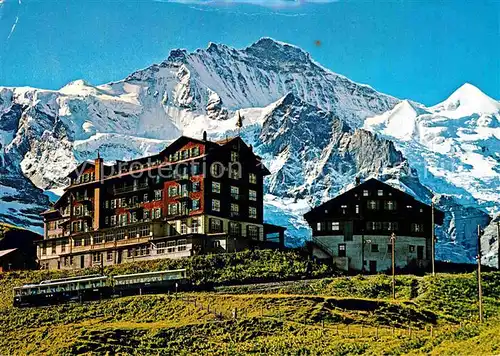 AK / Ansichtskarte Kleine Scheidegg Wengen Berghotels mit Jungfrau Berner Alpen Kat. Scheidegg Kleine