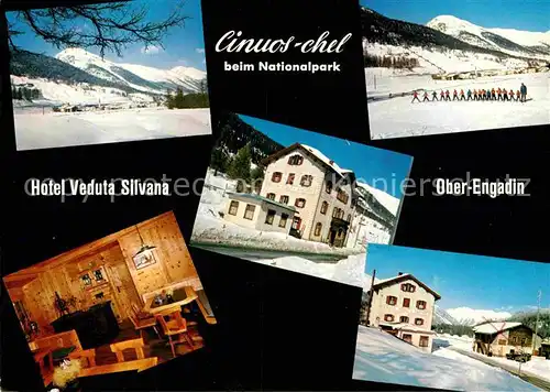 AK / Ansichtskarte Cinuos chel Hotel Pension Veduta Wintersport Alpen Kat. Cinuos chel