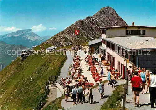 AK / Ansichtskarte Rothorn Kulm Berghotel Brienz Sonnenterrasse Fernsicht Alpen Kat. Rothorn Kulm