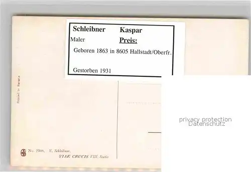 AK / Ansichtskarte Kuenstlerkarte Kaspar Schleibner Via Crucis Nr. 2308 Kat. Kuenstlerkarte