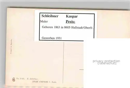 AK / Ansichtskarte Kuenstlerkarte Kaspar Schleibner Via Crucis Nr. 2305 Kat. Kuenstlerkarte