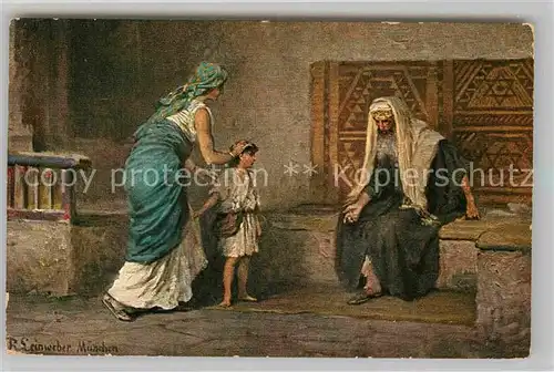 AK / Ansichtskarte Leinweber R. Hanna bringt Samuel zu Eli Neues Testament  Kat. Kuenstlerkarte